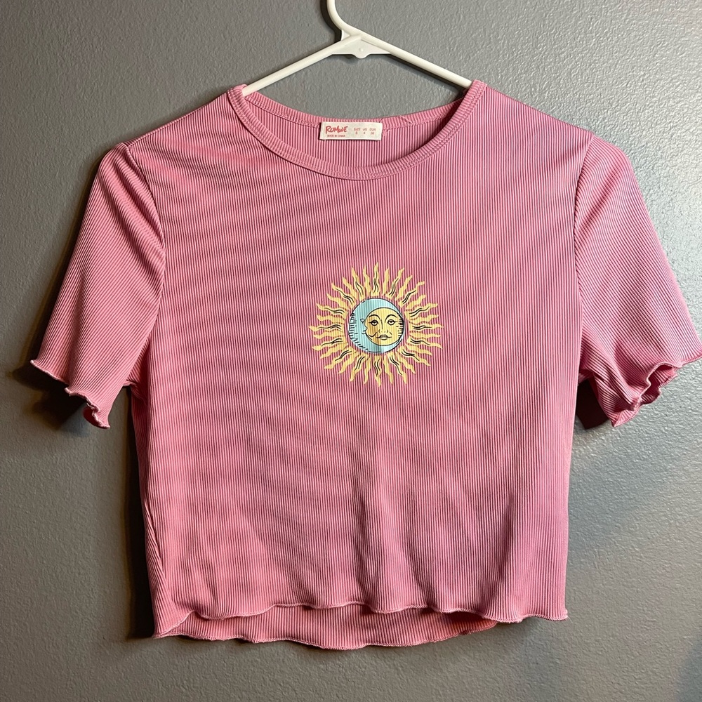 Women's Sun/Moon Tarot Crop Top Pink